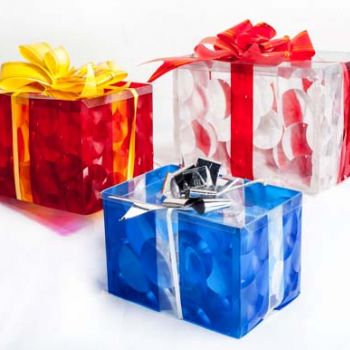 3 cajas de regalo led modelo: WS-4080-R multicolor 