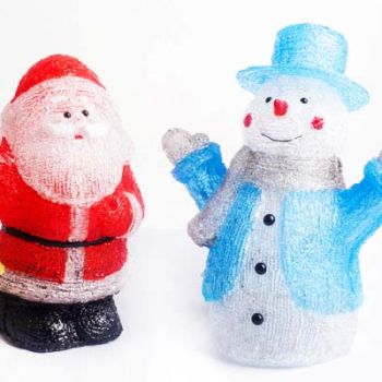 Figura de mu&ntilde;eco de nieve acrilico modelo: WS-4031-M figura de Santa Claus modelo: WS-4031-S