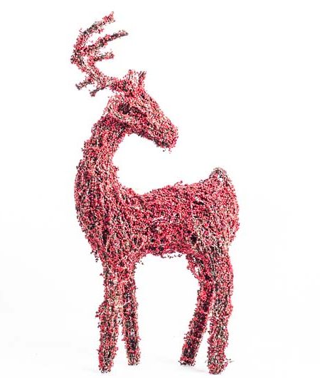 Figura de venado con berry modelo: 'F20180-2A rojo/oro      