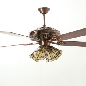 Mod: 5A4L52A ventilador de techo 5 aspas 3 velocidades los vitrales est&aacute;n hechos a mano 