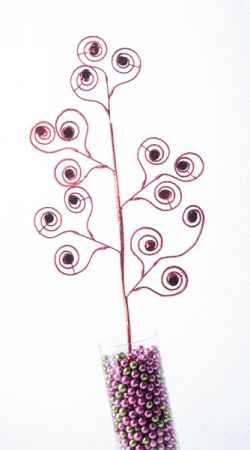 pick de espiral con esferas modelo: F66546 plata, rojo, oro y blanco