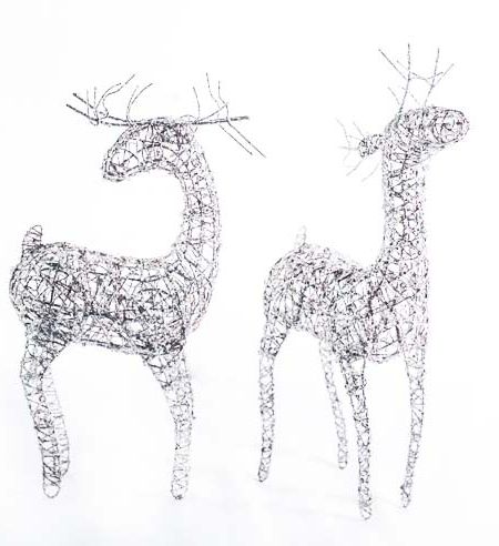 Figura de venado 14" modelo: F20191/92  blanco mica     
